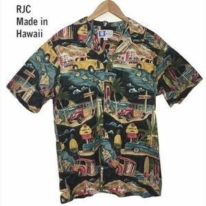 RJC Men's Aloha Hawaiian Shirt Vintage Classic Trucks Large Men's